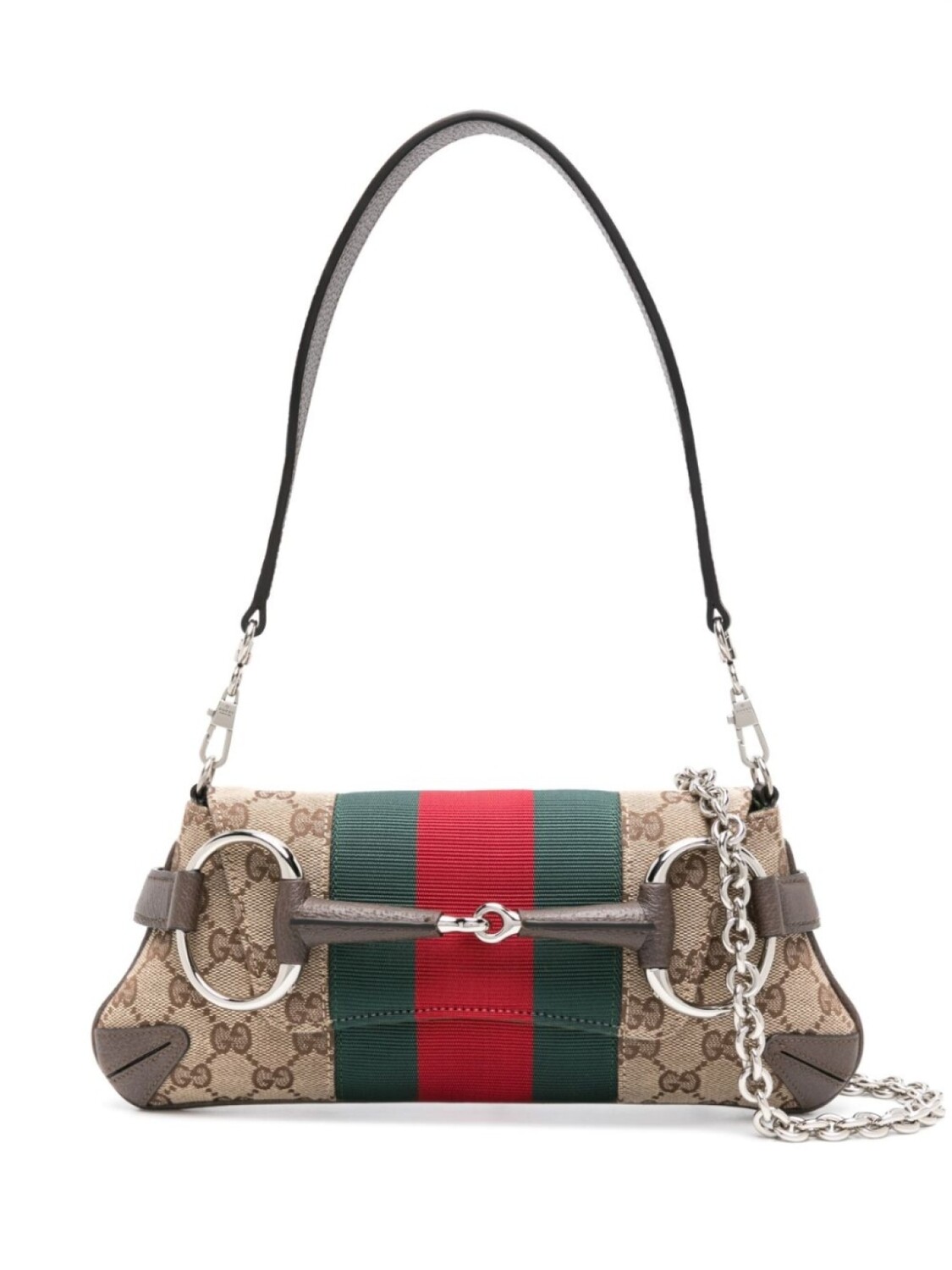 

Сумка на плечо Gucci Horsebit Chain, нейтральный цвет