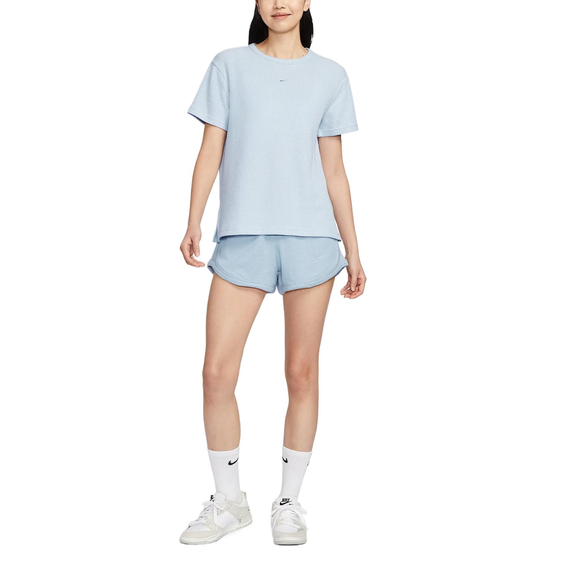 Nike Футболка с заниженной линией плеча Sportswear для женщин, фиолетово-синяя — фото 3