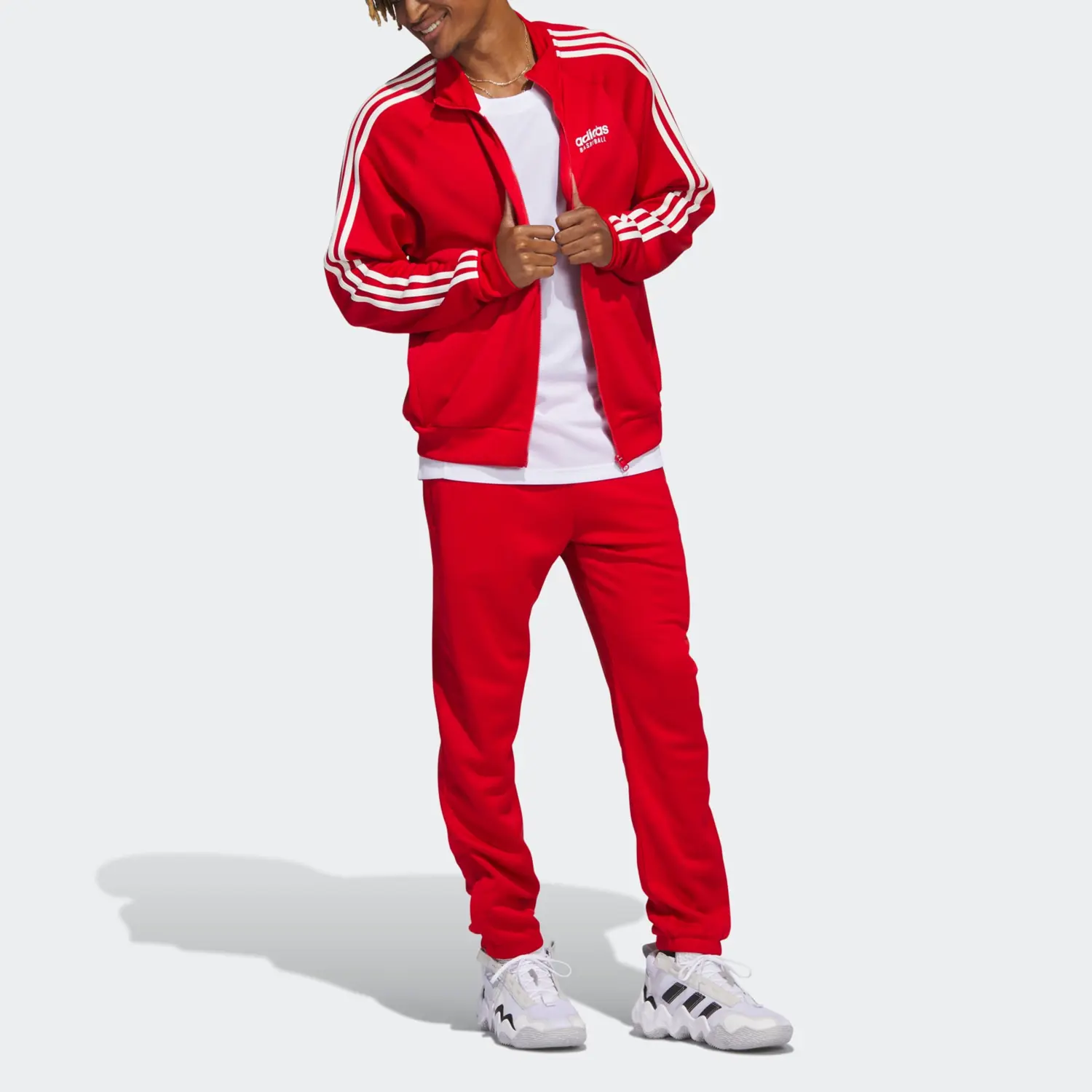 Куртка баскетбольная мужская светло-алая Adidas — фото 3