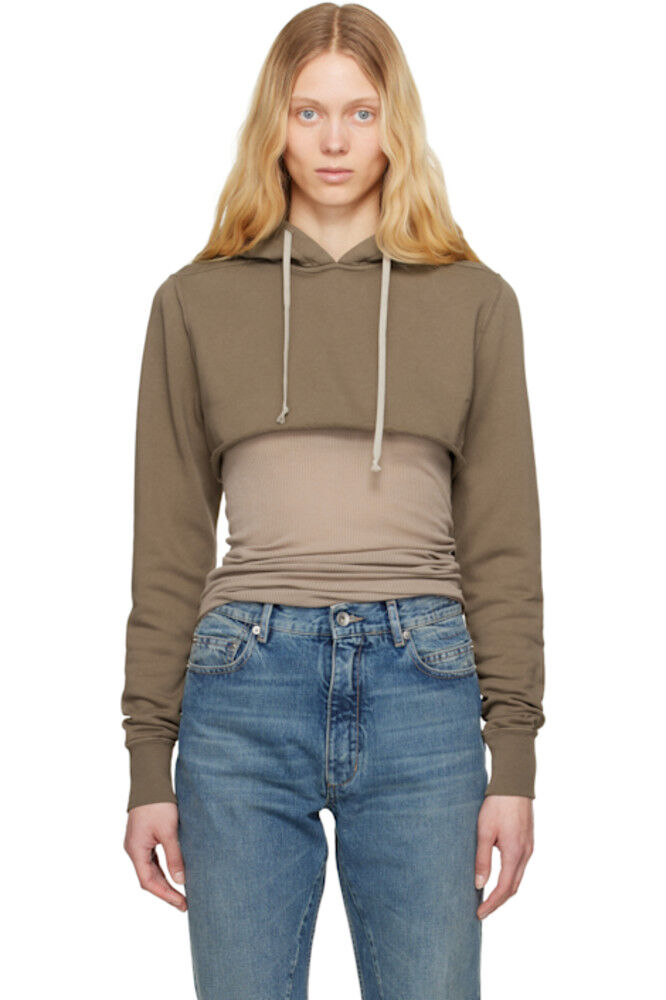 

Серый Голливуд Укороченный Толстовка Rick Owens DRKSHDW