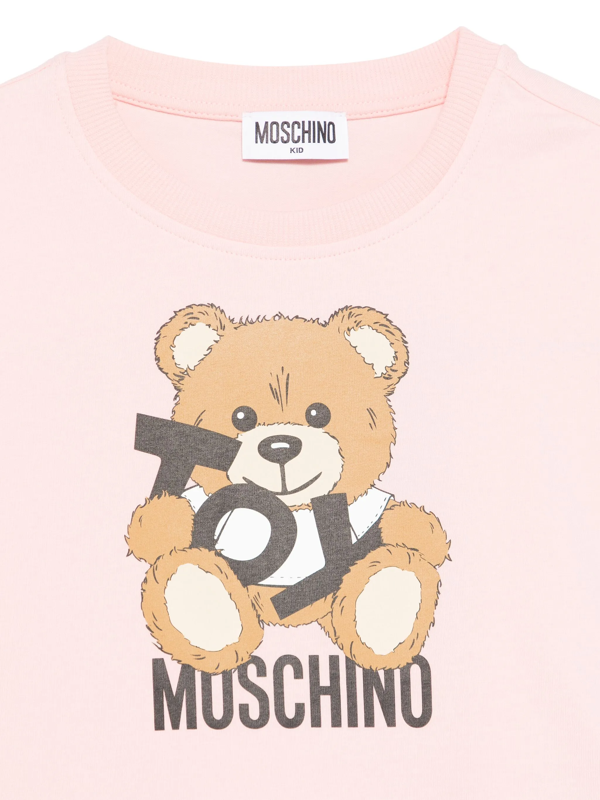 Футболка с принтом Teddy Bear Moschino Kids, розовый — фото 3