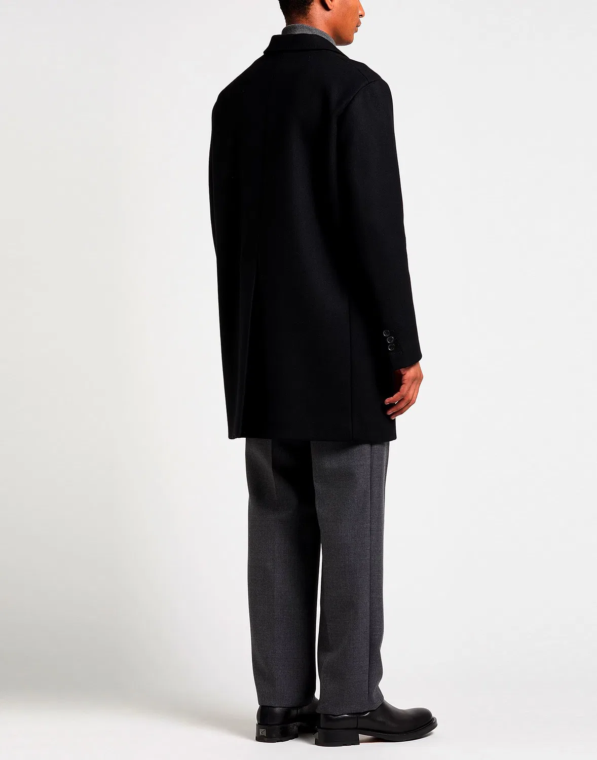 Пальто однобортное из фетра DSQUARED2 черное — фото 3