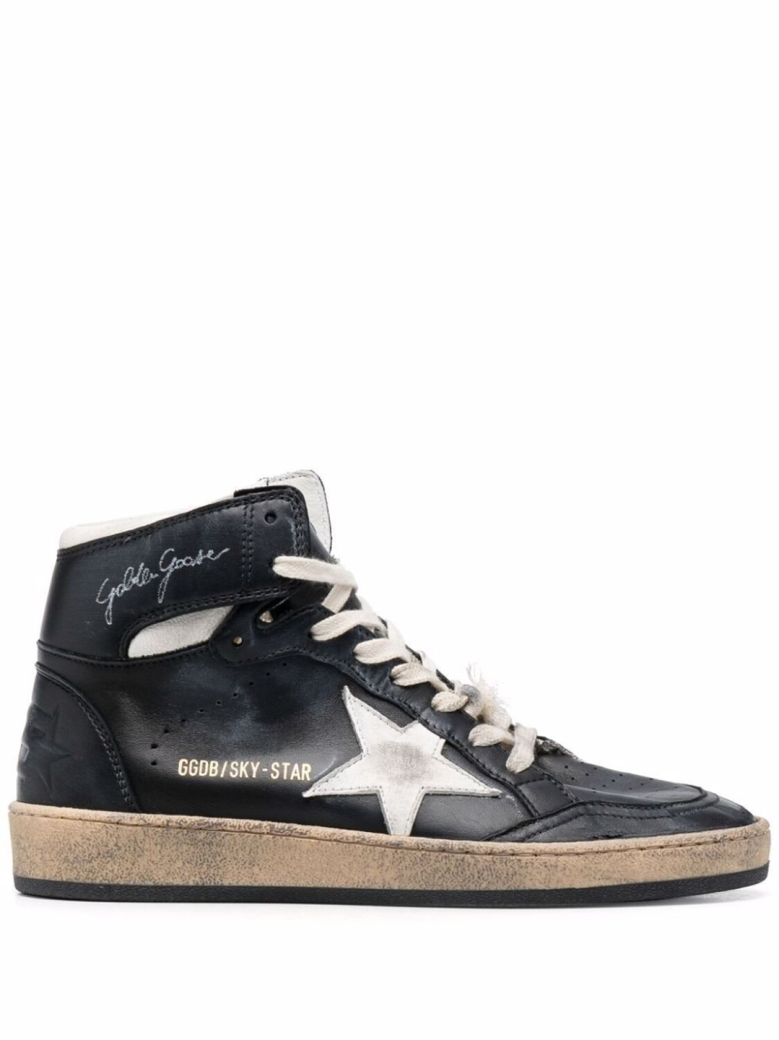 

Golden Goose высокие кеды с логотипом, черный