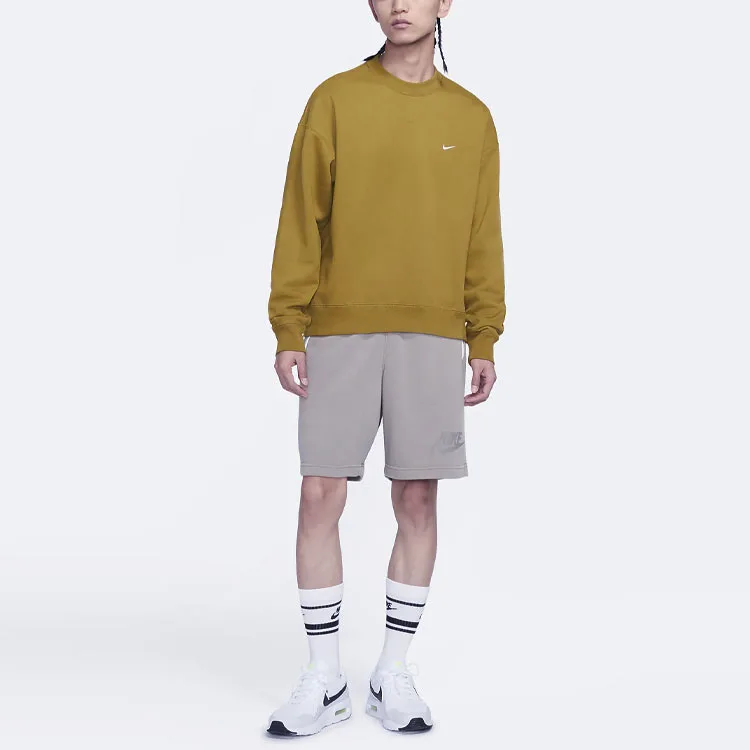 Nike Толстовка мужская desert moss green с круглым вырезом утолщенная — фото 4