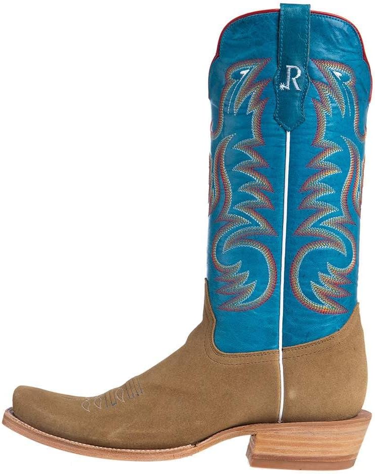 Мужские ковбойские сапоги R Watson R Watson Sand Roughout 13 синие морские, верх из коровьей кожи, модель Cutter Toe R Watson Boots — фото 3