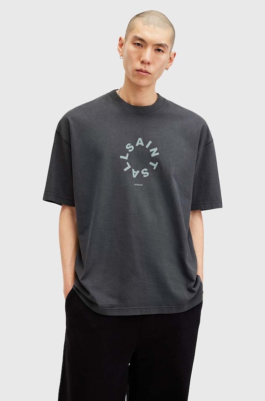 

Футболка хлопковая TIERRA SS CREW Allsaints, темно-синий