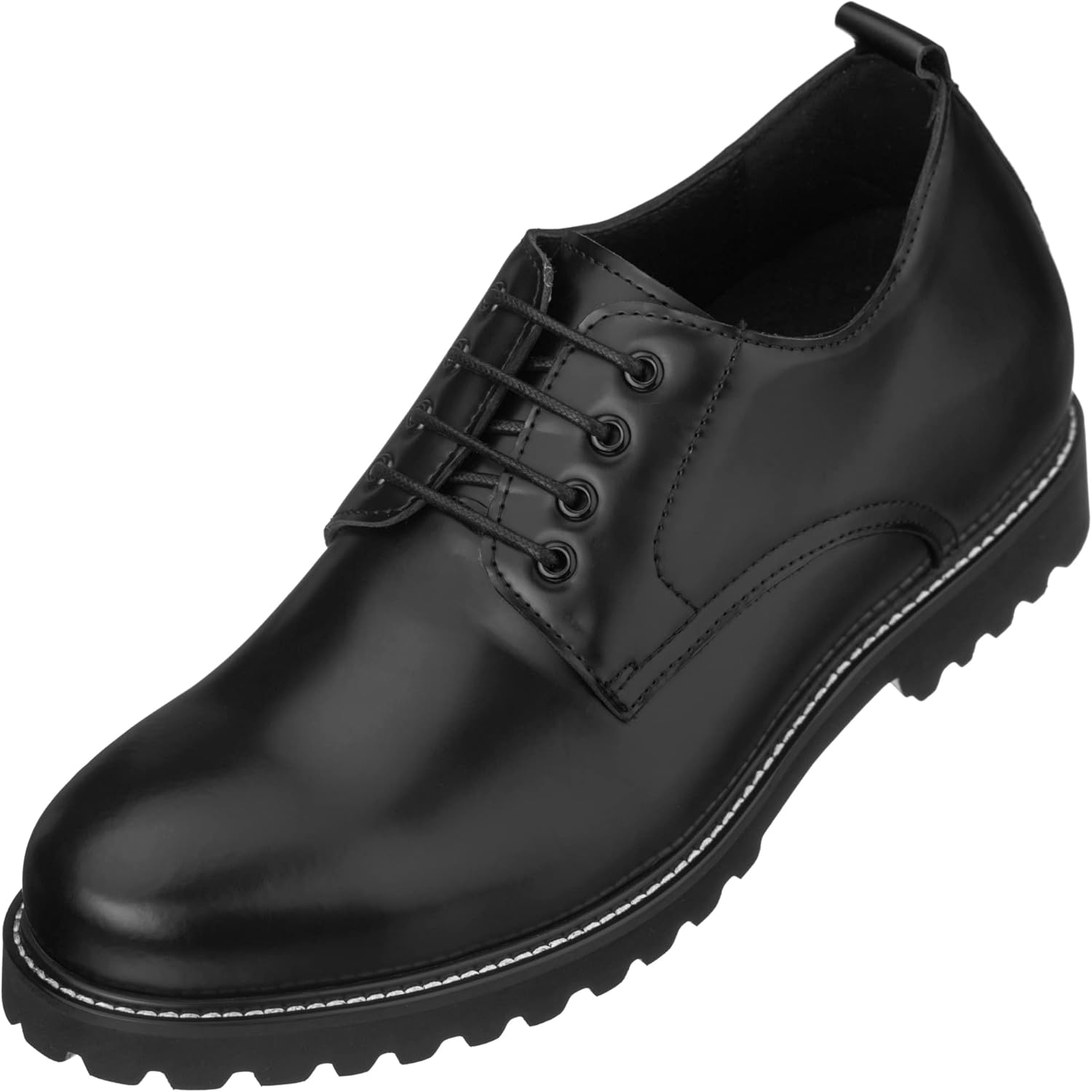 

Мужские невидимые увеличивающие рост туфли CALTO - черные кожаные ботинки с шнуровкой, низкие ботинки - рост 8 см - S9118, размер 9 D(M) US