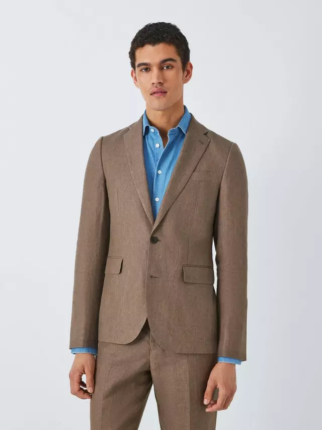 

Куртка John Lewis Cambridge Linen Single Breasted Regular Fit Suit, коричневый