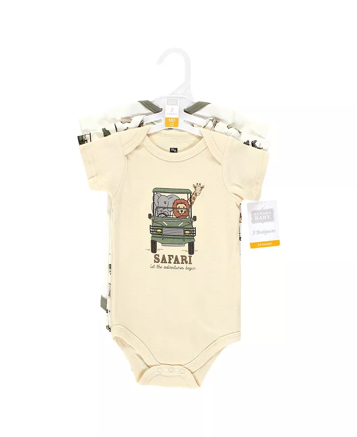 Боди для мальчиков Hudson из хлопка, 3 шт Hudson Baby, зеленый — фото 2