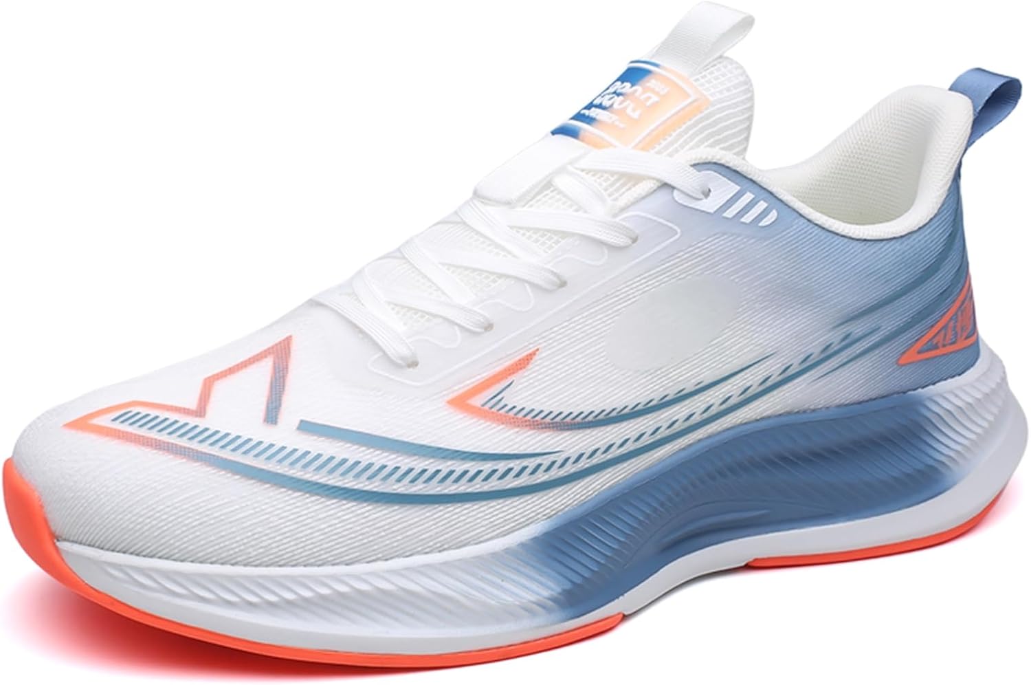 

Мужские вязаные дышащие спортивные кроссовки на шнуровке с сеткой, с толстой подошвой, противоскользящие, амортизирующие, модные для бега, подходят для спортзала, тренировок и прогулок Qaoterod, белый