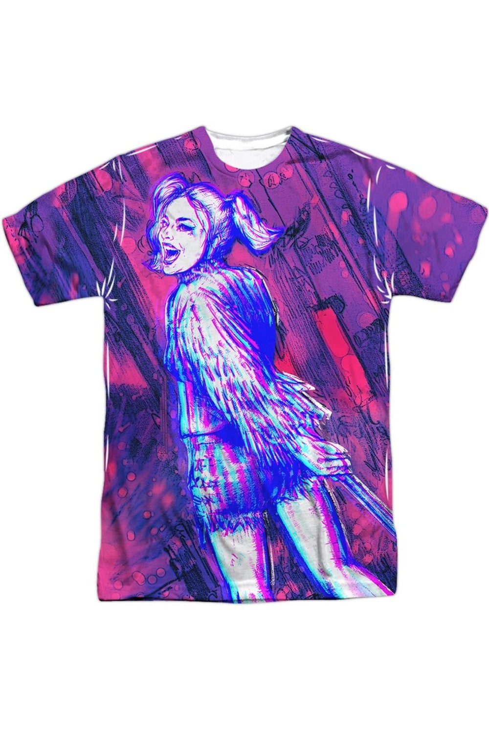 

Футболка / футболка с коротким рукавом для взрослых из полиэстера Birds Of Prey Harleys Night Out Gildan, белый