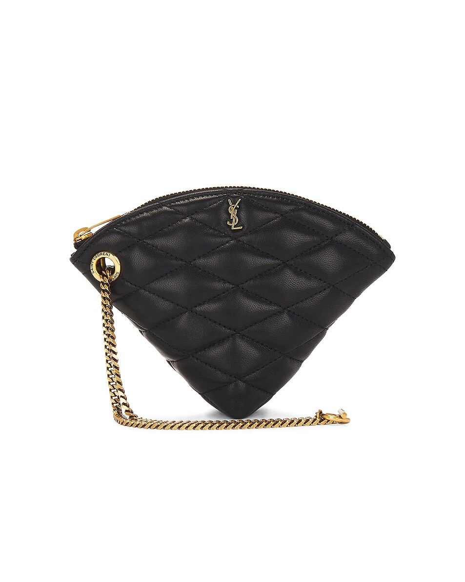 

Треугольный кошелек для монет Sade Saint Laurent, цвет Nero