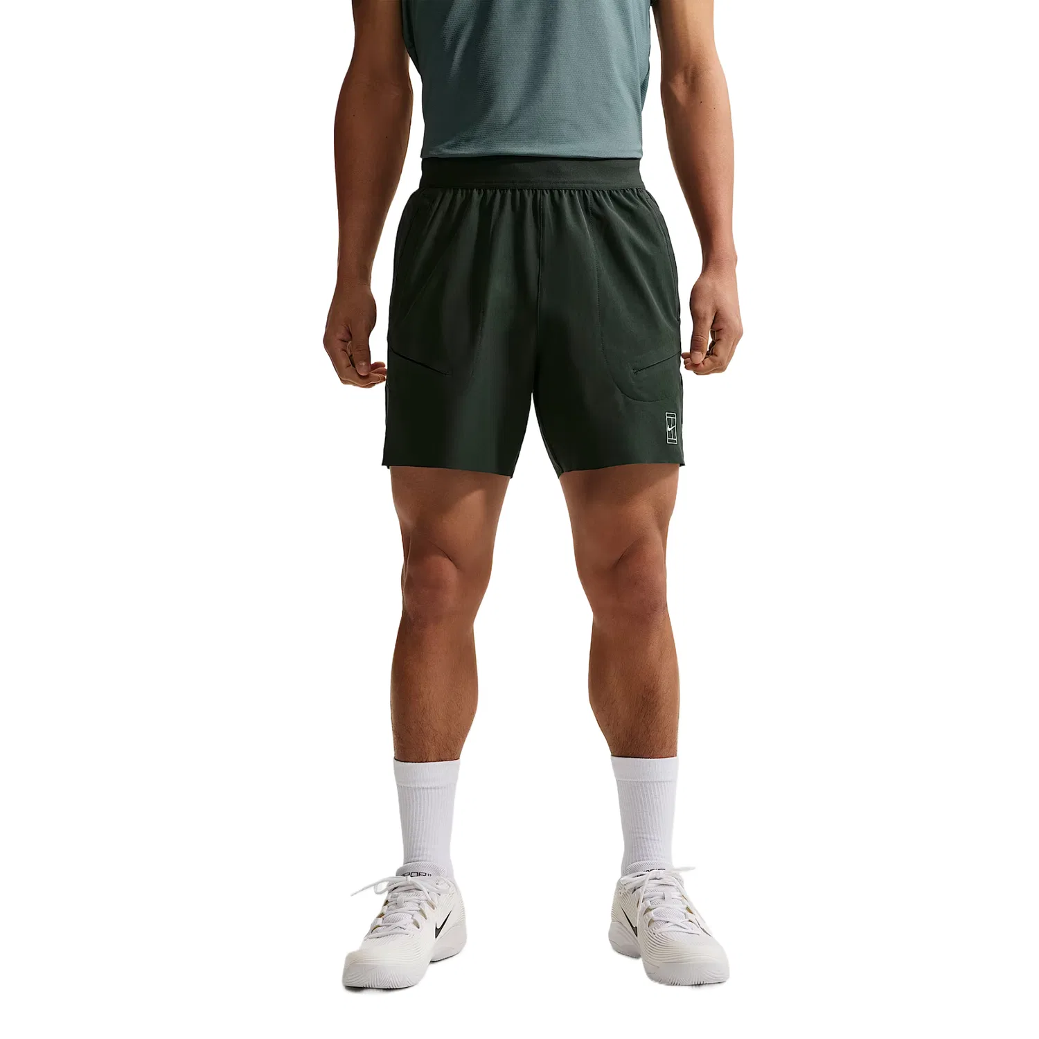 Теннисные брюки мужские Black Cloud Shirt Green/White Moderate Nike