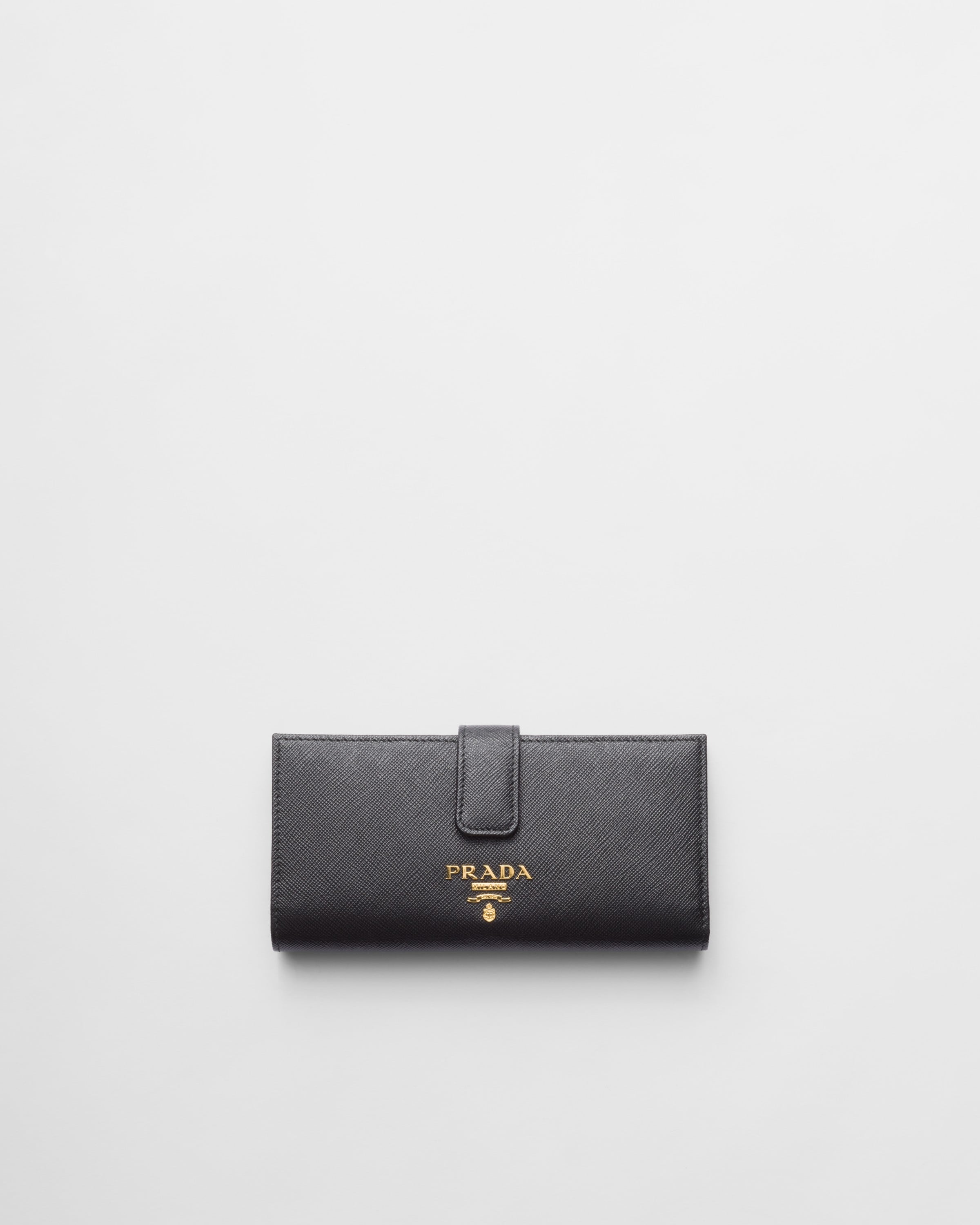 

Большой кошелек из сафьяновой кожи Prada, черный