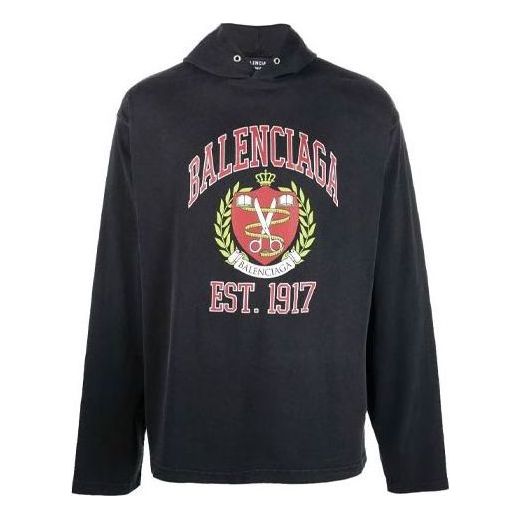 

Толстовка est. 1917 college logo print hoodie 'black' Balenciaga, черный