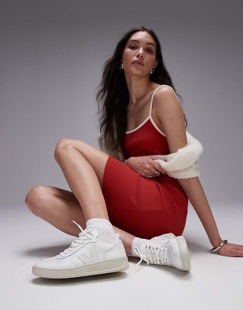 

Белые кожаные кроссовки VEJA V-10, Белый, Белые кожаные кроссовки VEJA V-10