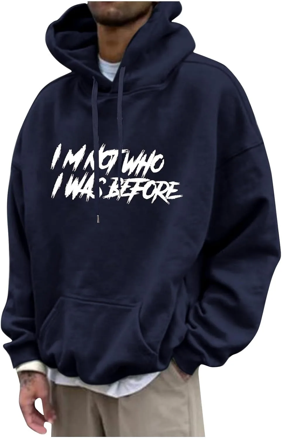 

Мужская толстовка с капюшоном, флисовая подкладка, с принтом и карманом