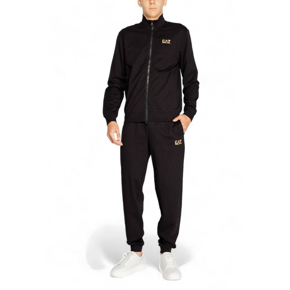 

Двухцветный хлопковый спортивный костюм Armani EA7 Emporio