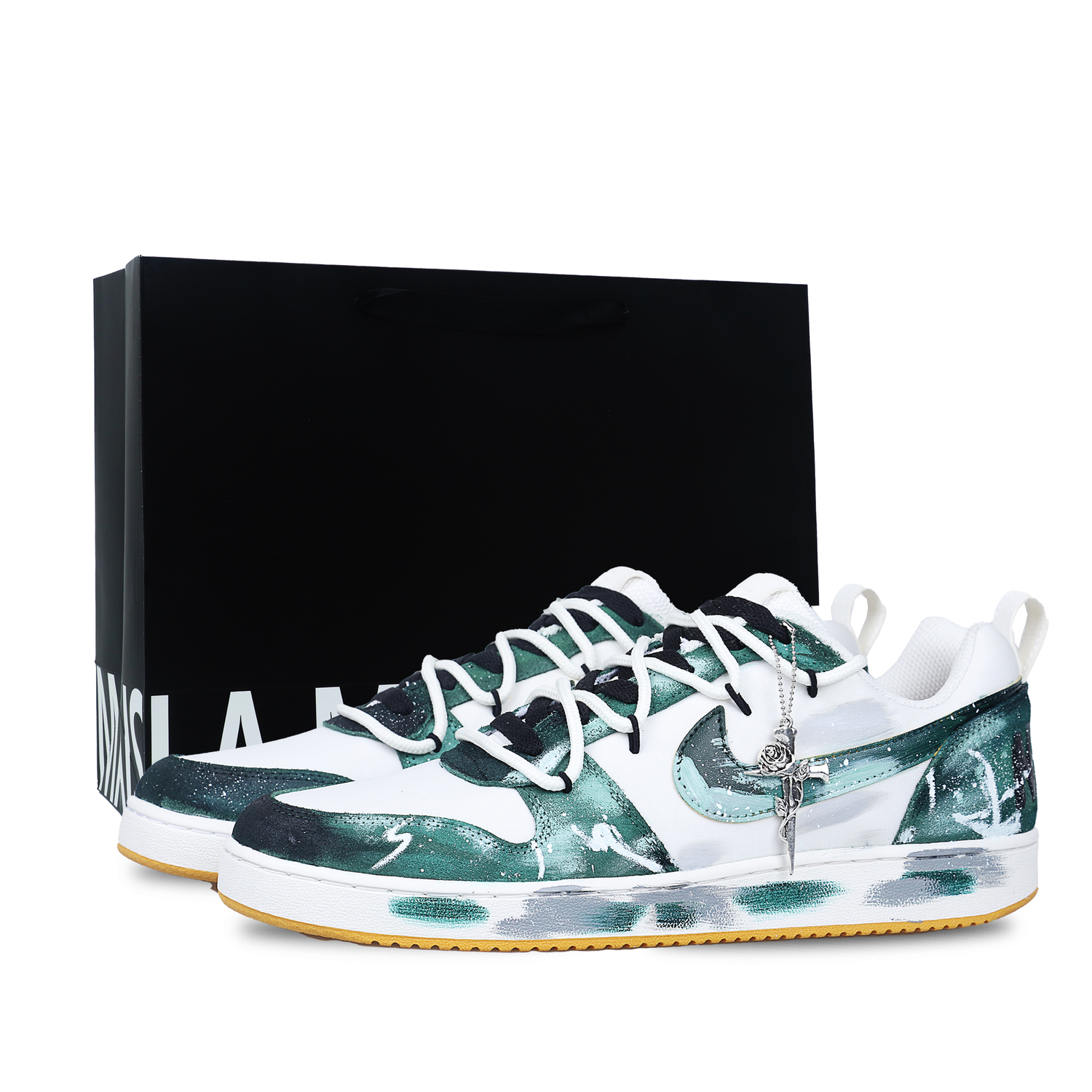 

Кроссовки для скейтбординга Court Borough Coverage Support Low top мужские белые Nike, белый зеленый