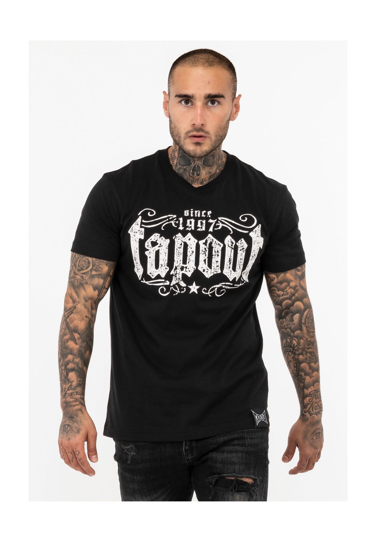 

Мужская футболка обычного кроя CRASHED TAPOUT, черно-белый