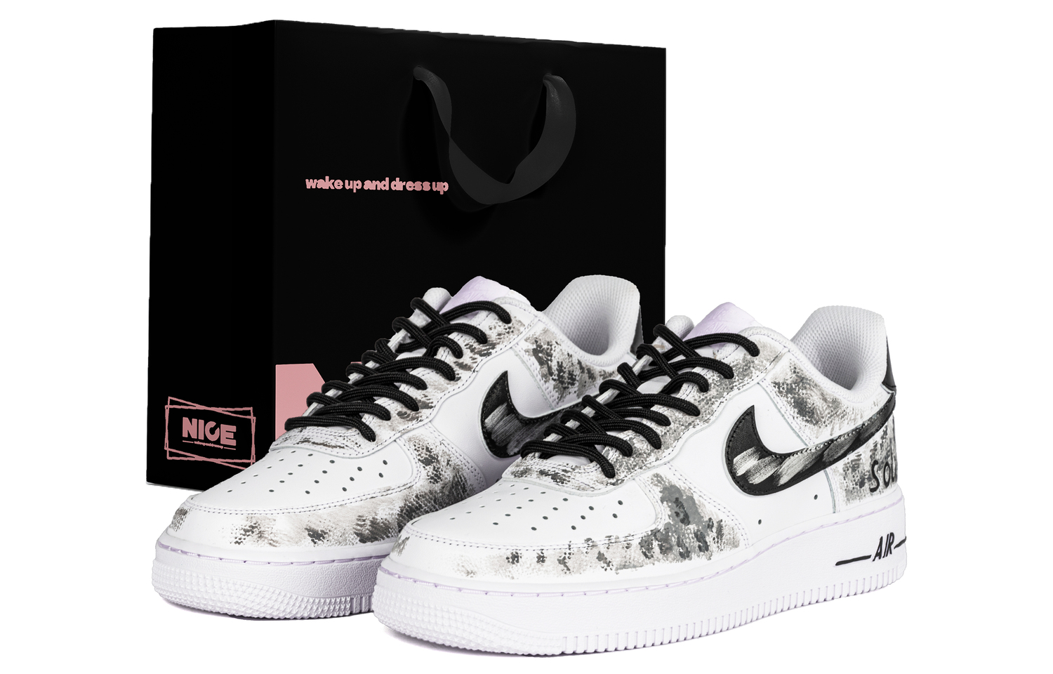 

Nike Кроссовки для скейтбординга мужские низкие бело-серые с амортизацией Air Force 1 и износостойкой подошвой