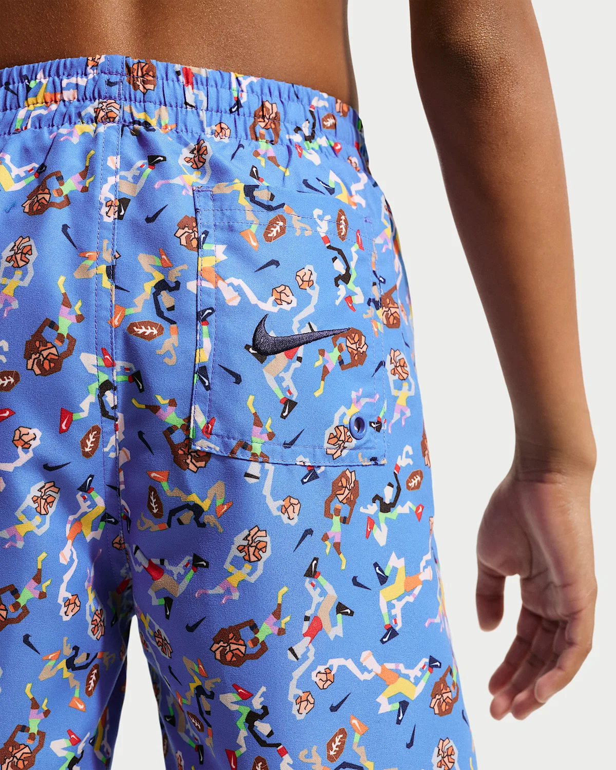 Детские (мальчиковые) плавки Nike Swim Breaker 7" с боксерской подкладкой, Blue Crystal — фото 3