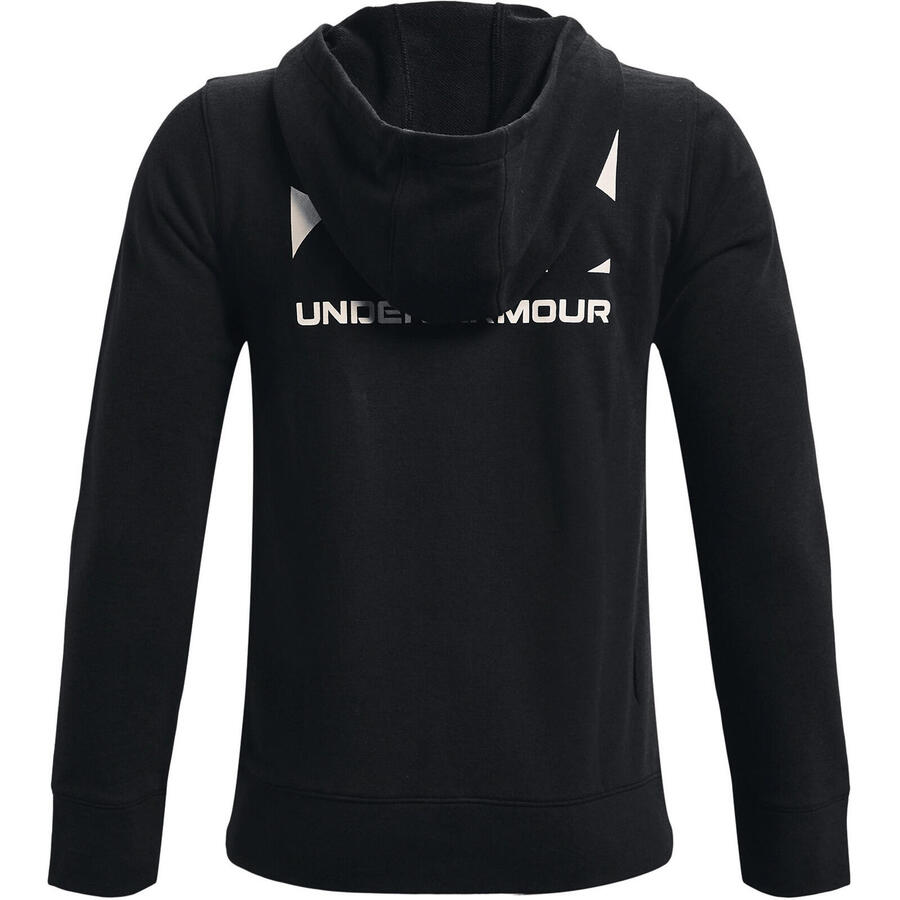 Толстовка Under Armour Rival Terry Fz Hood, черная, детская — фото 2
