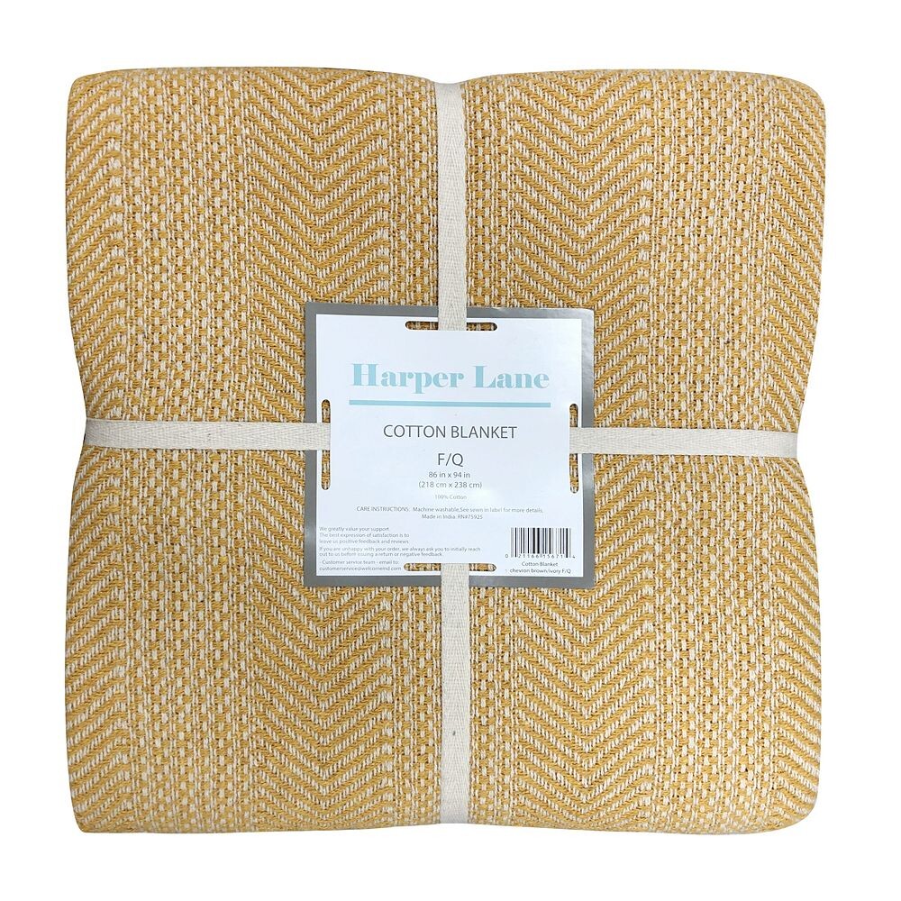 

Хлопковое одеяло Palermo Chevron Harper Lane, желтый