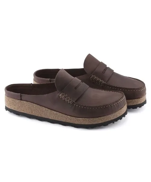 Мужские мокасины из нубука Naples BIRKENSTOCK тёмно-коричневые — фото 4