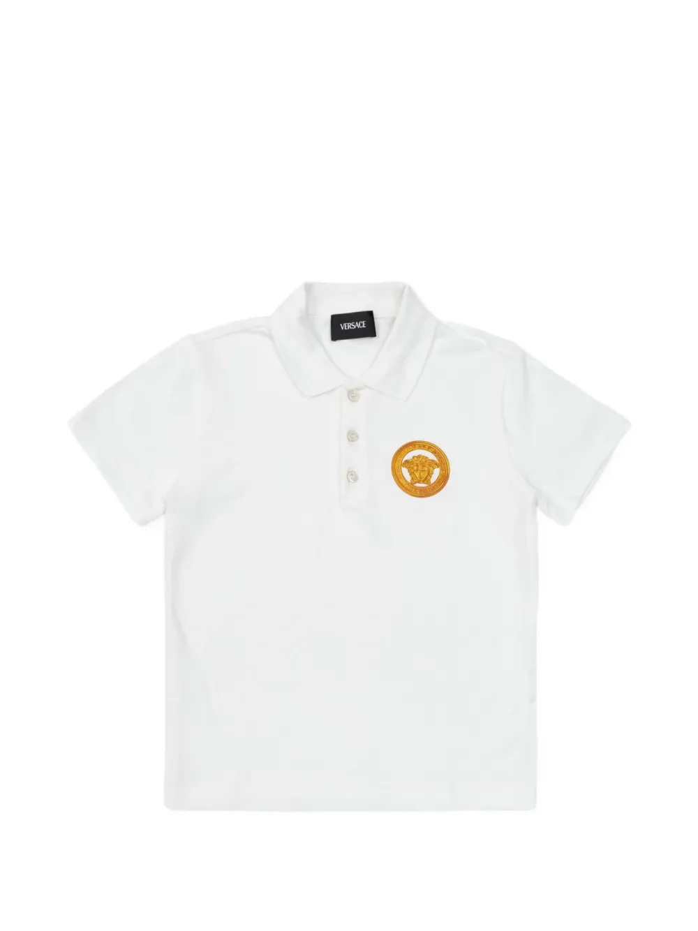 Поло с мотивом Медузы Versace Kids, белый