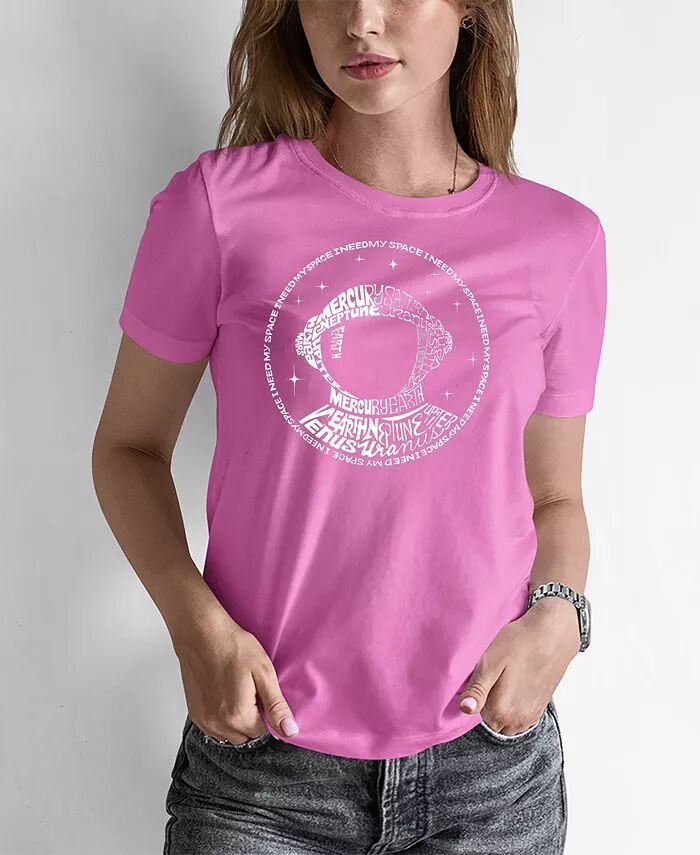 

Женская футболка Word Art I Need My Space Astronaut LA Pop Art, розовый