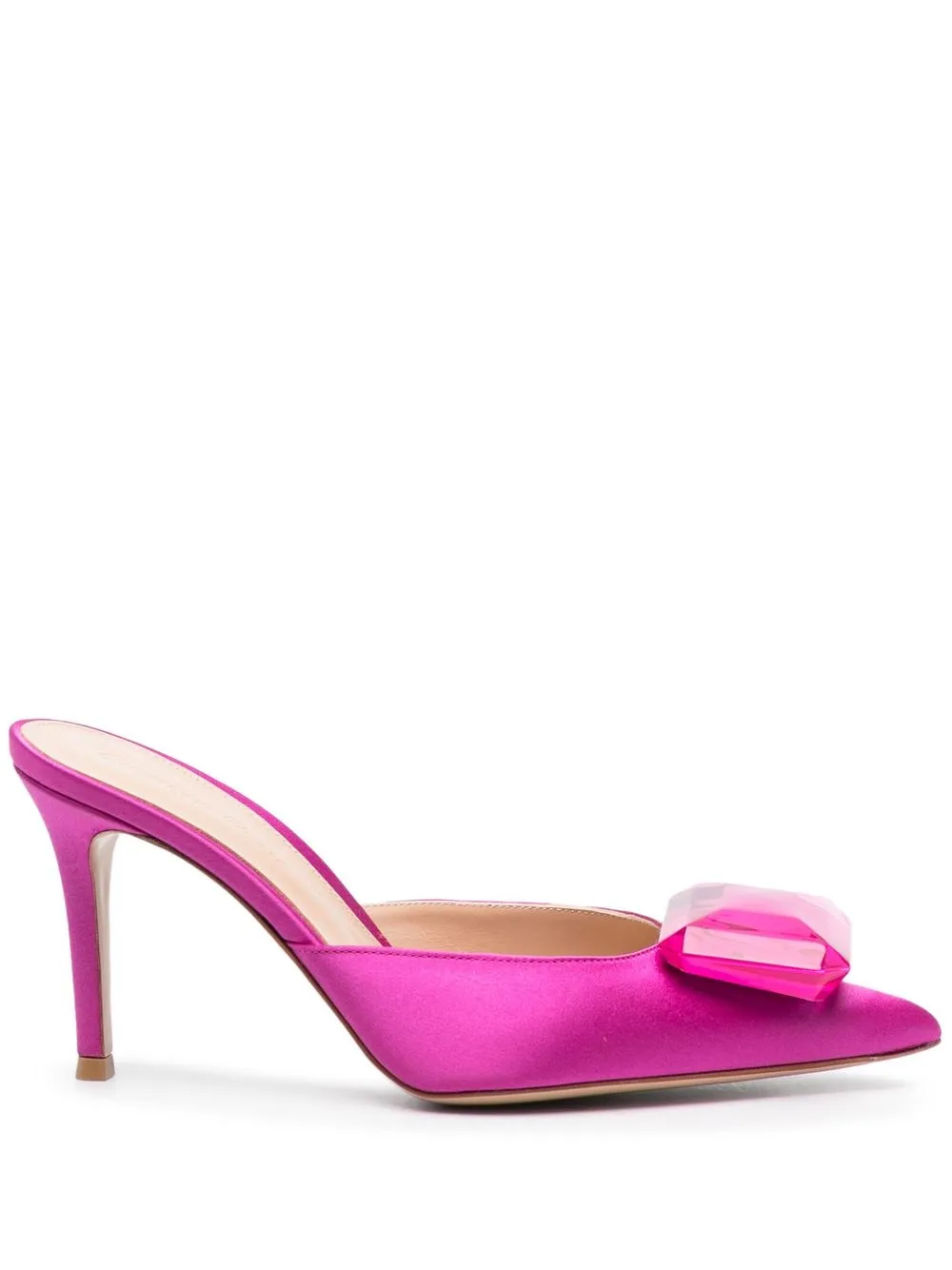 Атласные туфли с кристаллами Gianvito Rossi, розовый