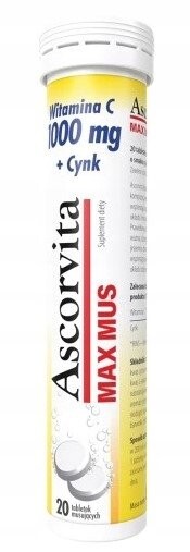 

Ascorvita, Max, Мусс Витамин С + Цинк, 20 таблеток. мусс.