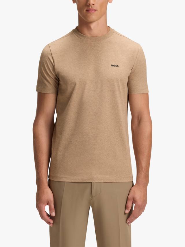 

Футболка с логотипом из хлопковой смеси HUGO BOSS, Medium Beige