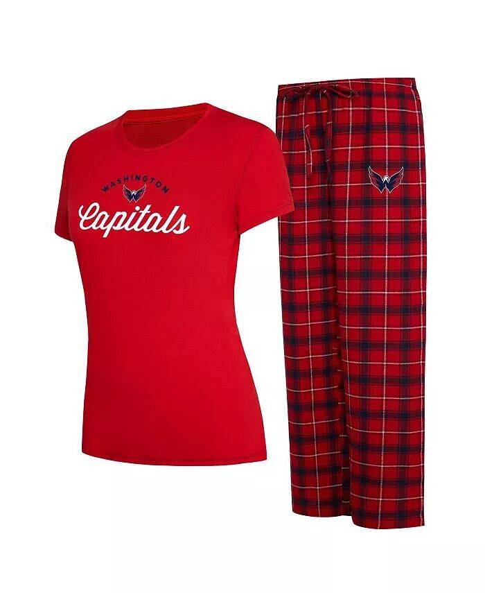 

Женская красная и темно-синяя футболка Washington Capitals Arctic и пижамные штаны для сна Concepts Sport, красный