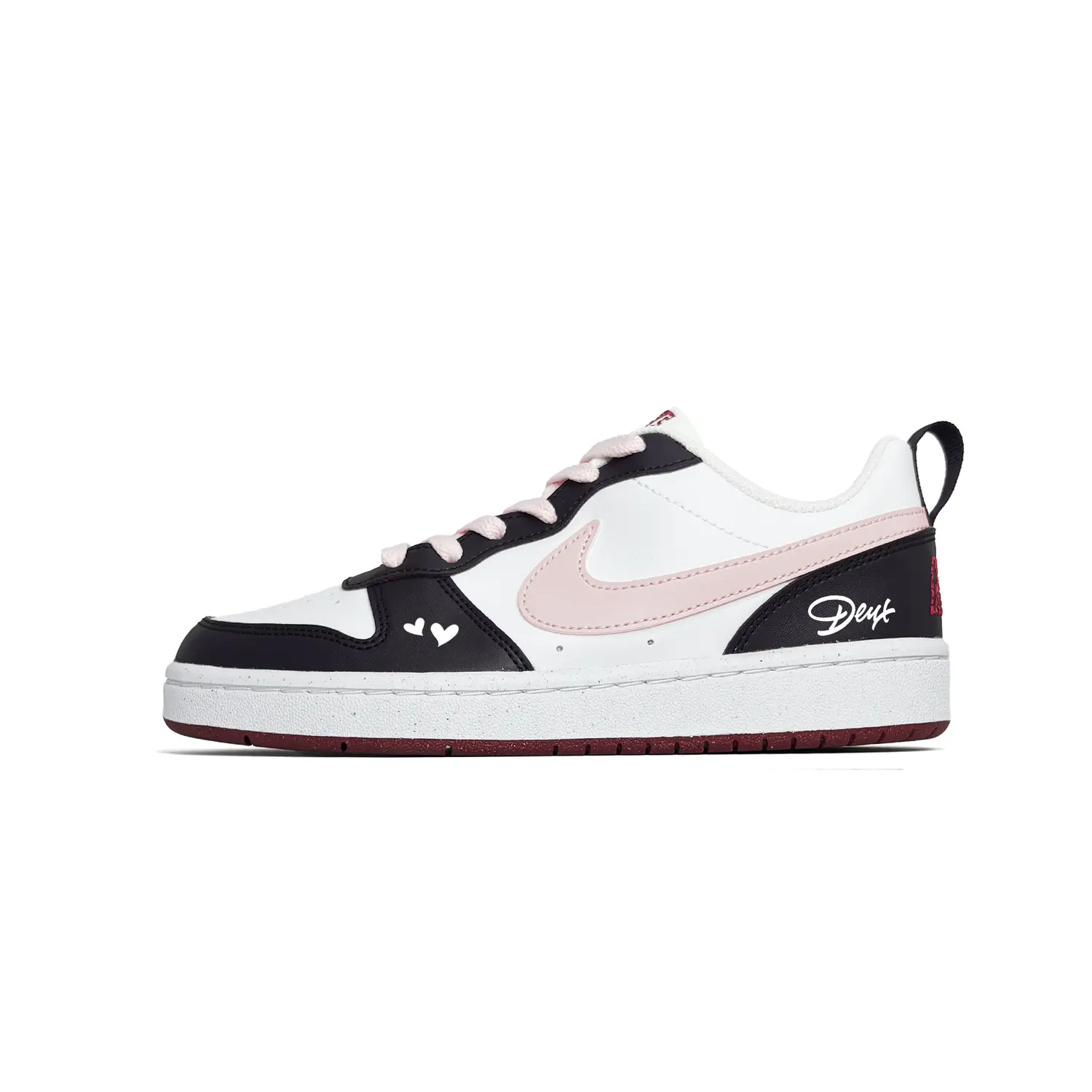 

Nike Court Borough SE Heart To Heart Abrasion Resistant Low top Kids' Skateboarding Shoes Pink Black Teenagers