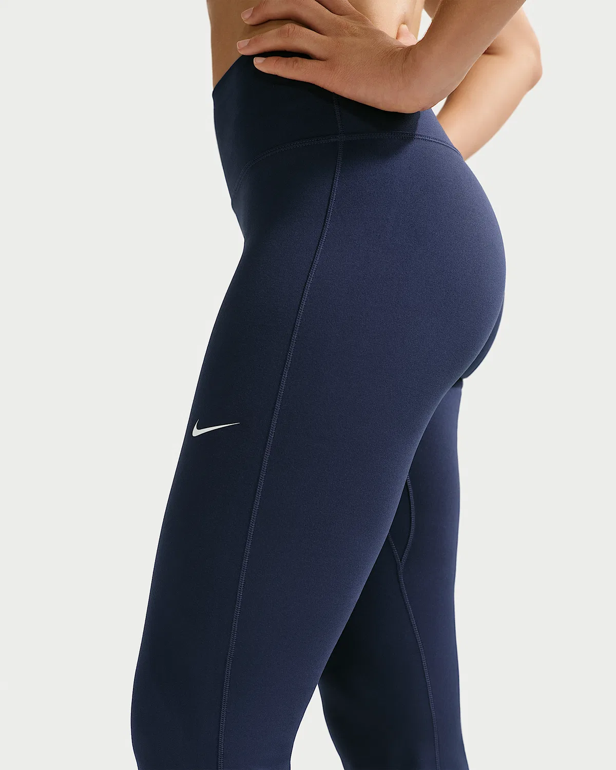 Женские леггинсы Nike One с высокой талией и расклешенными штанинами, Midnight Navy/White — фото 3