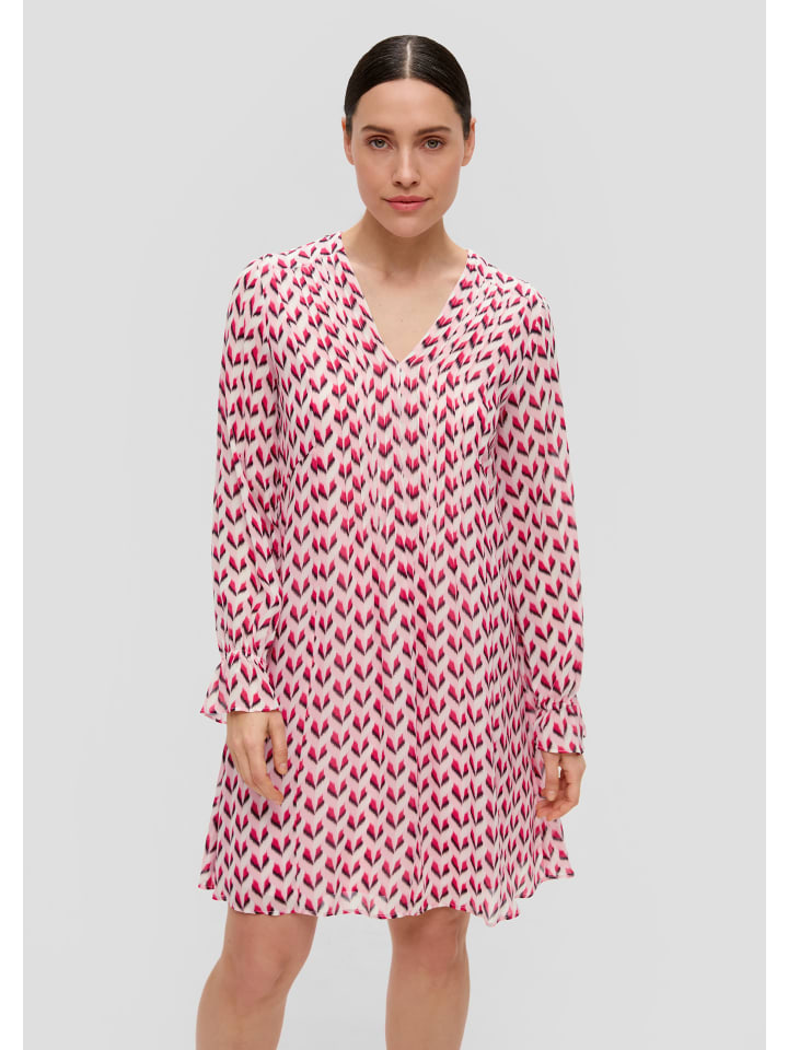 

Короткое платье s.Oliver BLACK LABEL Kleid kurz, цвет Mehrfarbig-pink