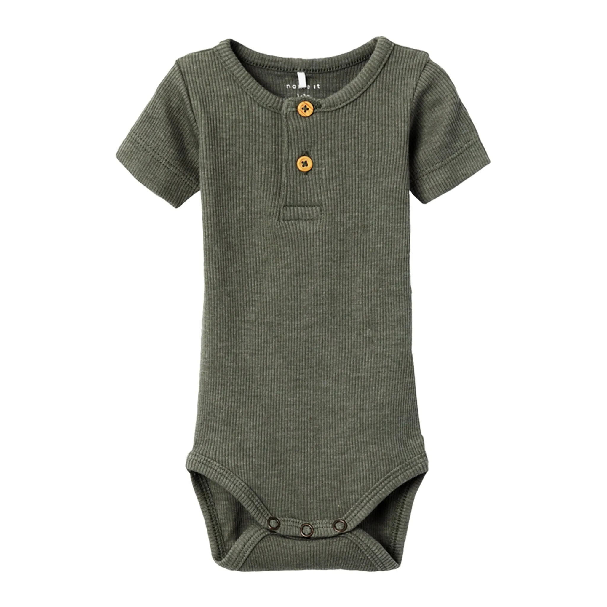 

Name It Боди с короткими рукавами "NBMKAB SS BODY NOOS", оливковый