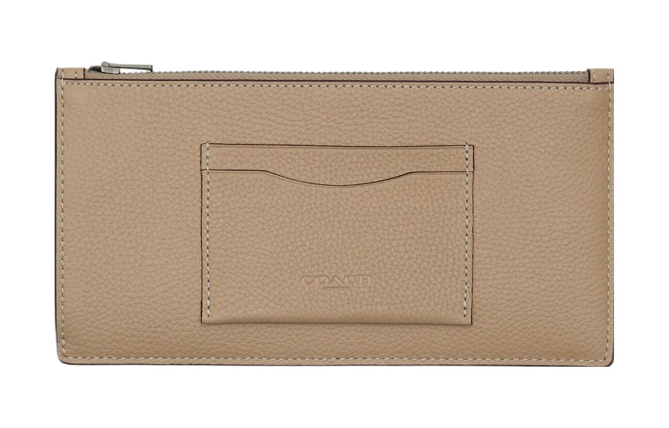 

Кошелек-монетница из зерненой кожи для женщин небольшой верблюжий COACH