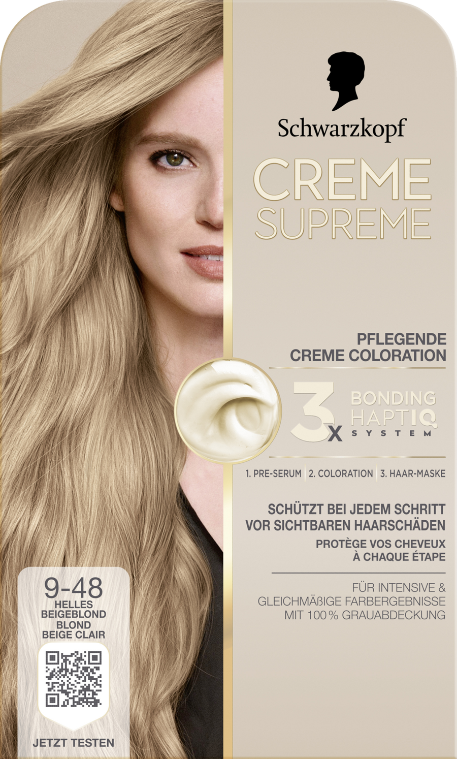 

Краска для волос CREME SUPREME Pflegende Coloration 9-48 Helles Beigeblond