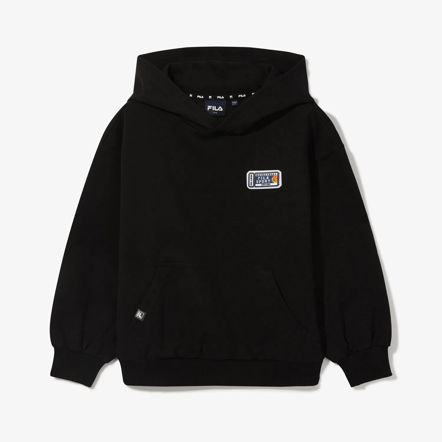Детская худи с капюшоном чёрная от Fila Kids