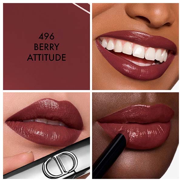 Стойкая глянцевая помада DIOR Rouge Dior On Stage, 496 Berry Attitude — фото 3