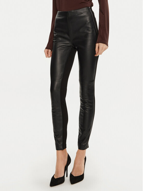 

Кожаные брюки узкого кроя Marciano Guess, черный