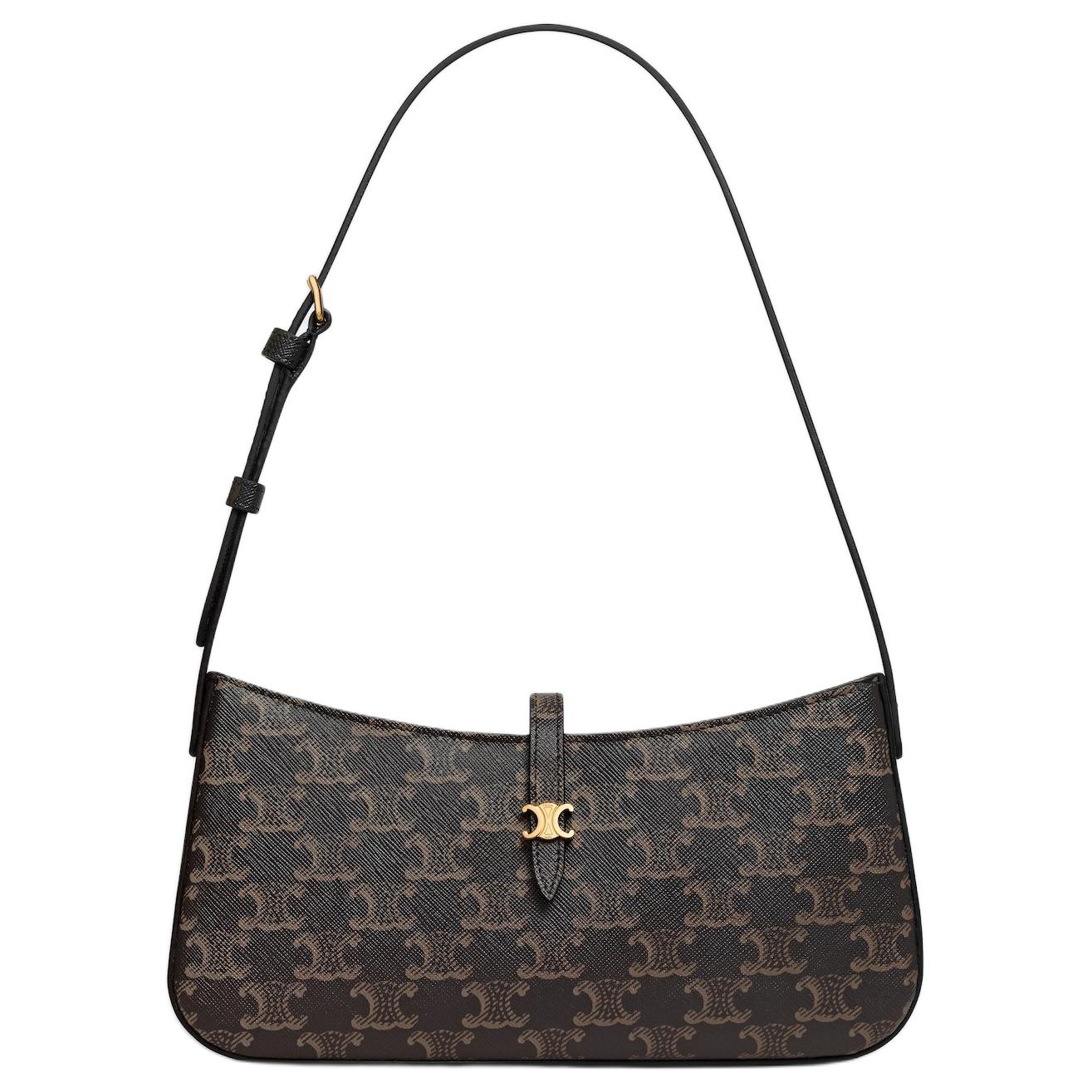 

CELINE Женская черная сумка через плечо с регулируемым ремнем