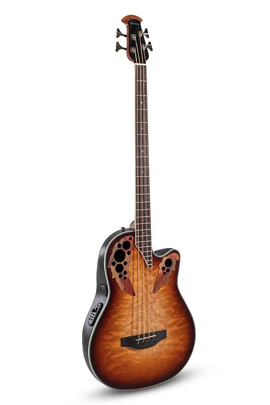 

Басс гитара Ovation Mid Depth Acoustic/Electric Bass Guitar, Cognac Burst, Quilted