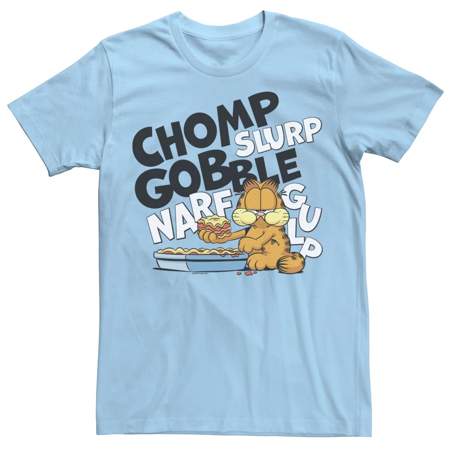 

Мужская футболка Garfield Chomp Slurp Gobble Food Licensed Character