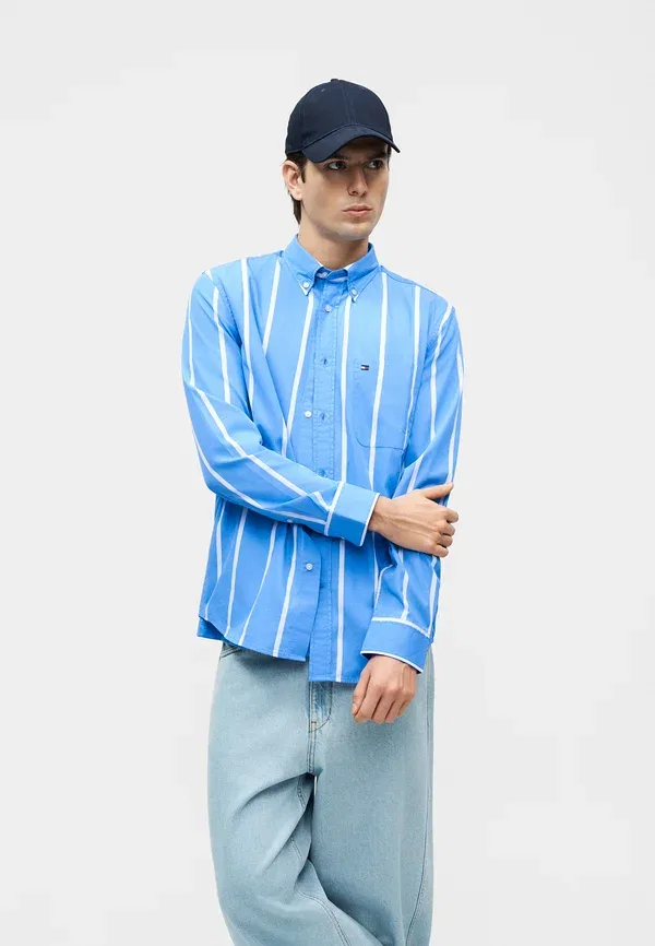 Рубашка Tommy Hilfiger Spaced stripe shirt seasonal pattern shirt, синий — фото 4