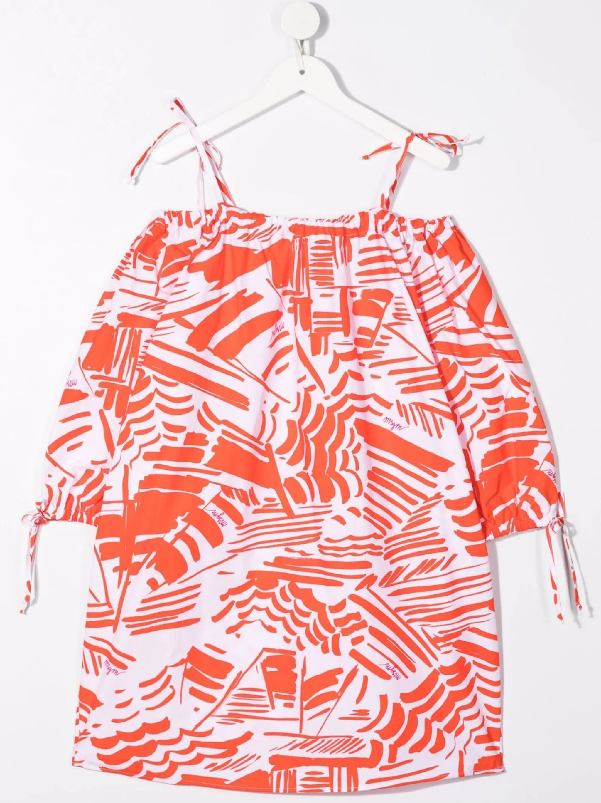 Платье с графичным принтом Msgm Kids, красный — фото 2