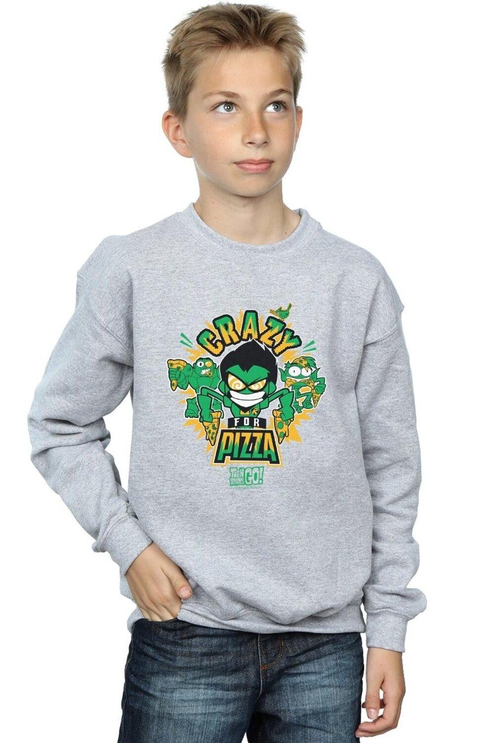 

Юные Титаны сходят с ума от толстовки с пиццей DC Comics, серый